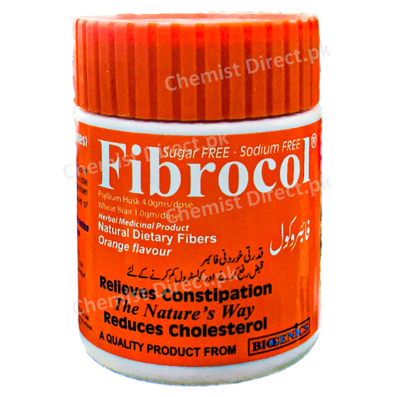 Fibrocol Orange Jar Biogenics Pharma Nutritional Supplement Psyllium Husk Wheat Bran