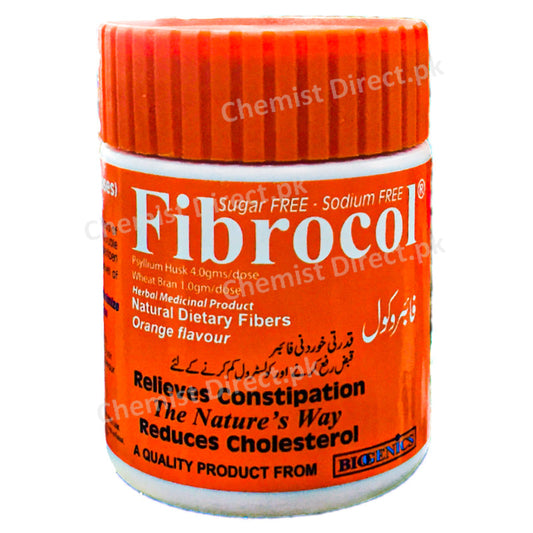 Fibrocol Orange Jar Biogenics Pharma Nutritional Supplement Psyllium Husk Wheat Bran