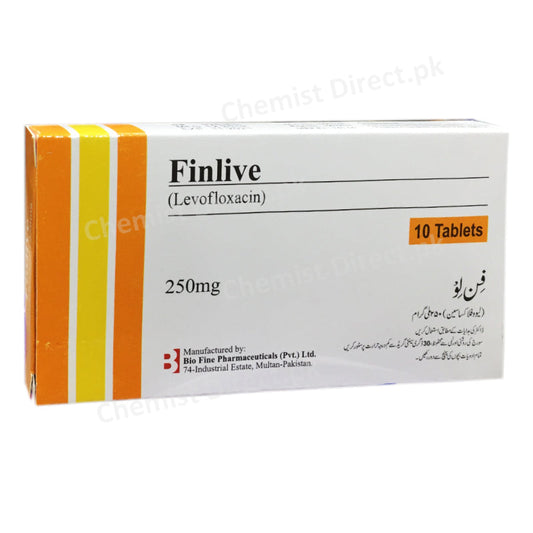 Finlive 250mg Tablet Bio Pharma Quinolone Anti bacterial Levofloxacin