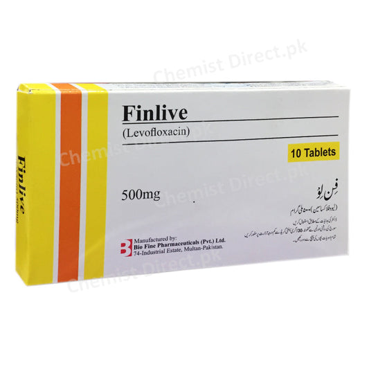 Finlive 500mg Tablet Bio Pharma Quinolone Anti bacterial Levofloxacin