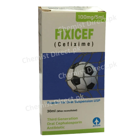 Fixicef Suspension 100mg/5ml 30ml Cephalosporin Antibiotic Atco Laboratories