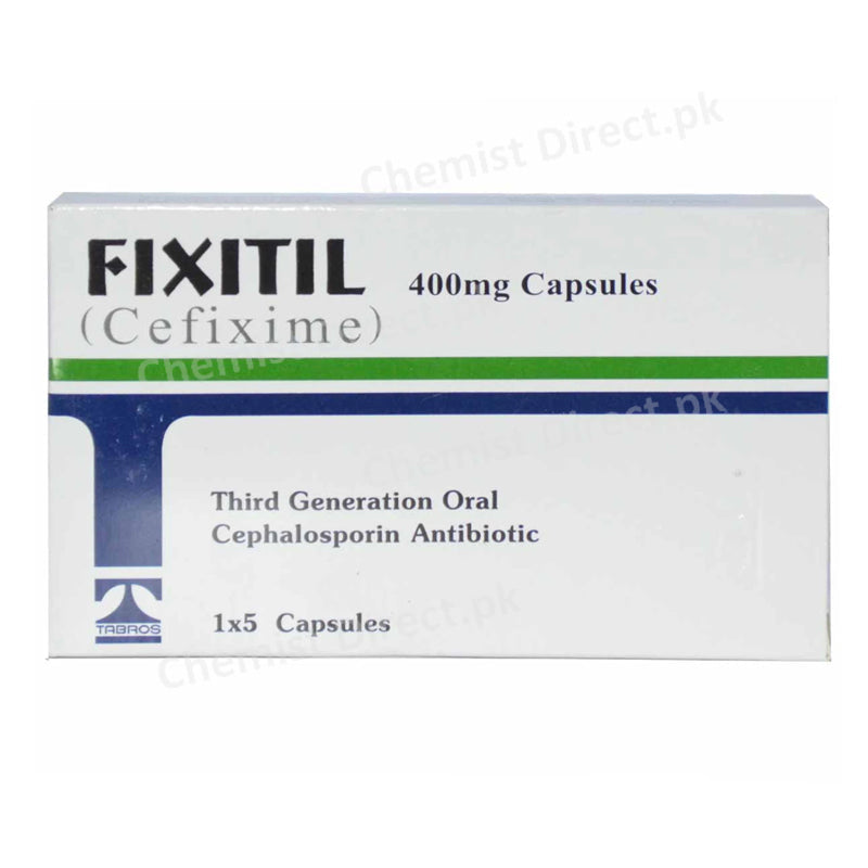Fixitil 400mg Capsule Cefixime Tabros Pharma Cephalosporin Antibiotic