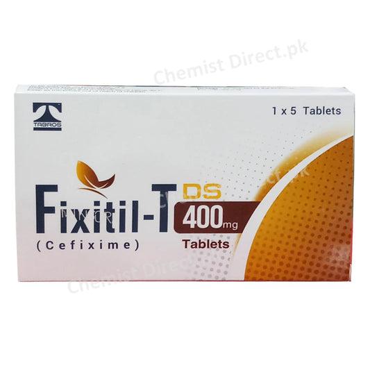Fixitil-T DS 400mg Tablet Cefixime Cephalosporin Antibiotic Tabros Pharma