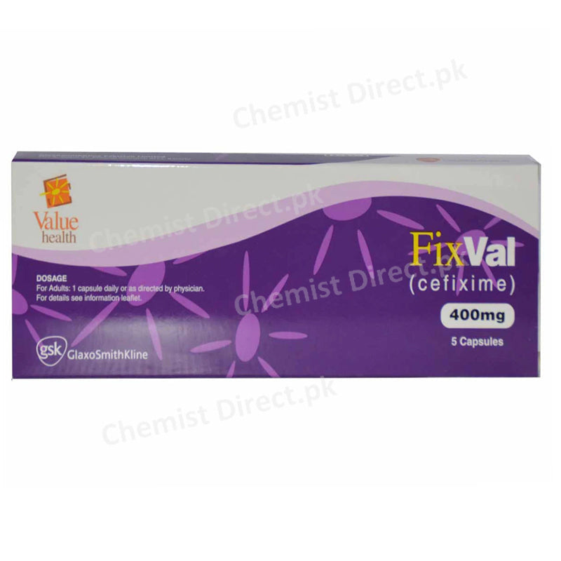 Fixval 400mg Capsule Cephalosporin Antibiotic Cefixime Glaxosmithkline