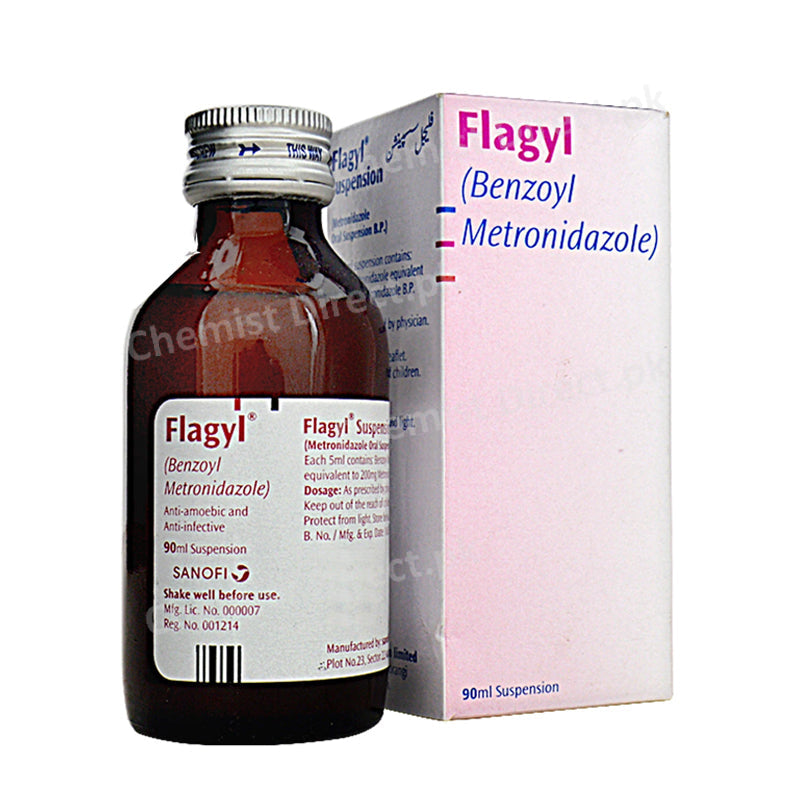 Flagyl 90ml Syrup Anti-Amoebic Metronidazole Sanofi Aventis