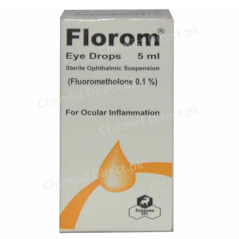 Florom Eye Drops 5ml Schazoo Pharmaceuticals Pvt Ltd Anti Inflammatory Fluorometholone 0.1 Polyvinyl Alcohol 1.4