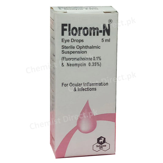 Florom N Eye Drops SchazooPharmaceuticals_Pvt_Ltd-Anti-Inflammatory_Anti-Infectives-Fluorometholone 0.1 Neomycin Sulphate 0.5 Alcohol 1.4