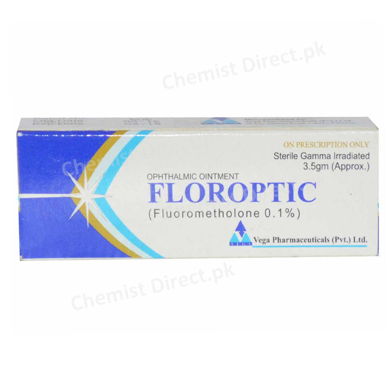 Floroptic Eye Oint 0.1 3.5g Vega Pharmaceuticals Pvt  Ltd Corticosteroids Fluorometholone