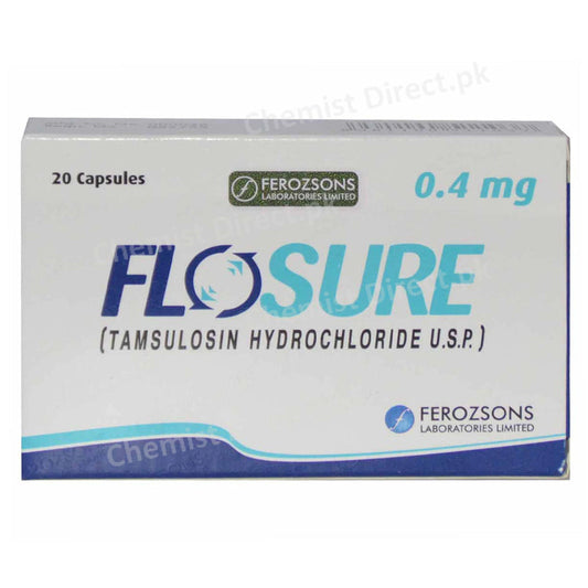     Flosure 0.4mg Cap Capsule Ferozsons Laboratories Ltd Benign Prostate Hypertrophy Tamsulosin