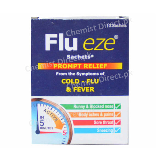Flu Eze Sachet Werrick Pharmaceuticals Cold Preparations Without Anti Infectives Paracetamol  Pseudoephedrine Mepyramine Maleate Pheniramine Maleate