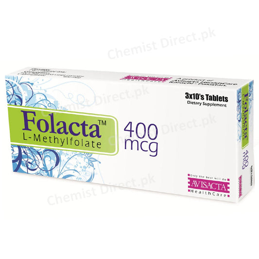 Folacta 400mcg Tablet Avisacta Health Care Anti Anemic L-Methylfolate