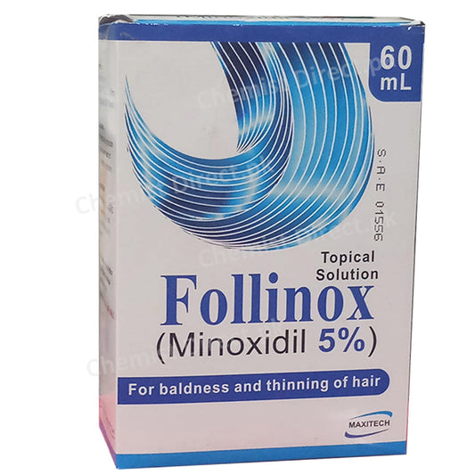 Follinox Topical Solution 5 60ml Maxitech Pharma Hair Loss Minoxidil 5