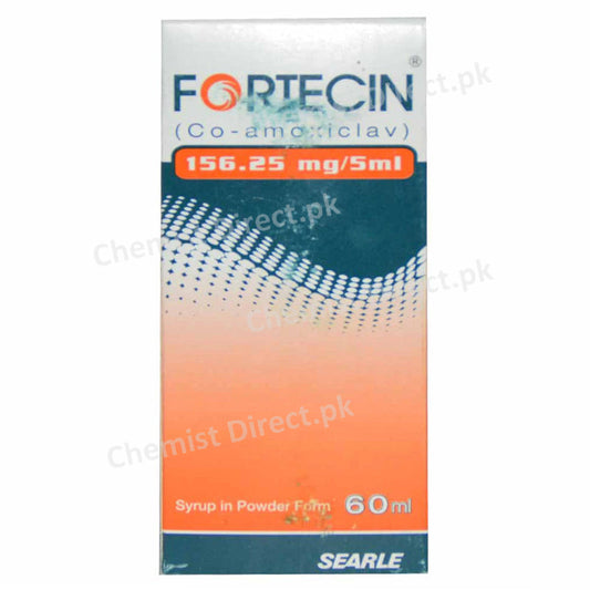 Fortecin 156.25 5ml Syp 60ml Syrup Searle Pharma co amoxiclav