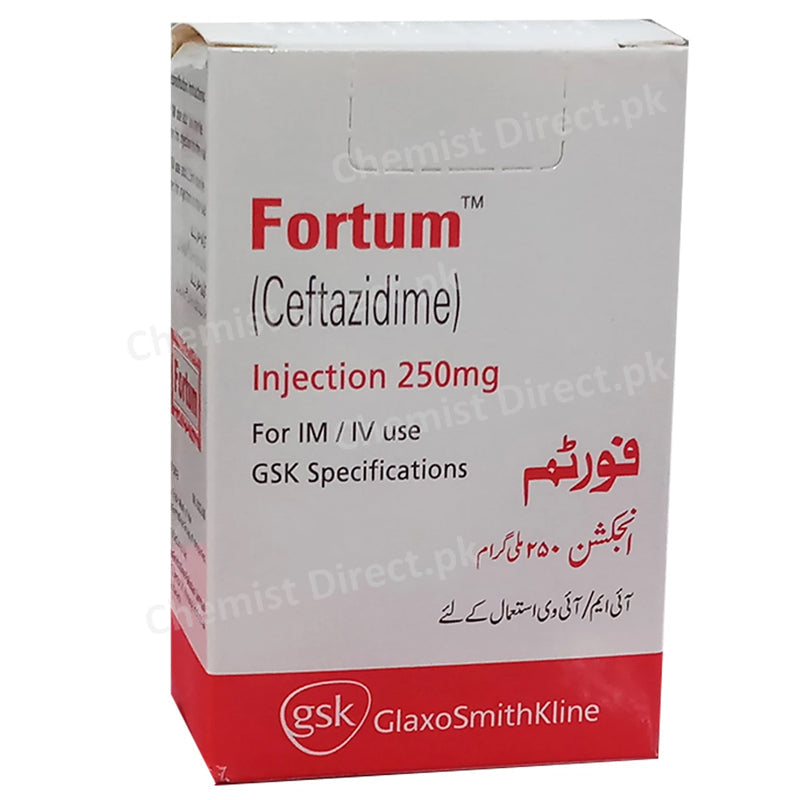 Fortum 250mg Inj Injection Glaxosmithkline Pakistan Limited Cephalosporin Antibiotic Ceftazidime