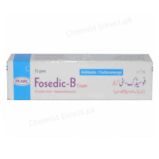 Fosedic-B 15Gram Cream Fusidic Acid, Betamethasone Anti-Bacterial Corticosteroid Pearl Pharmaceuticals