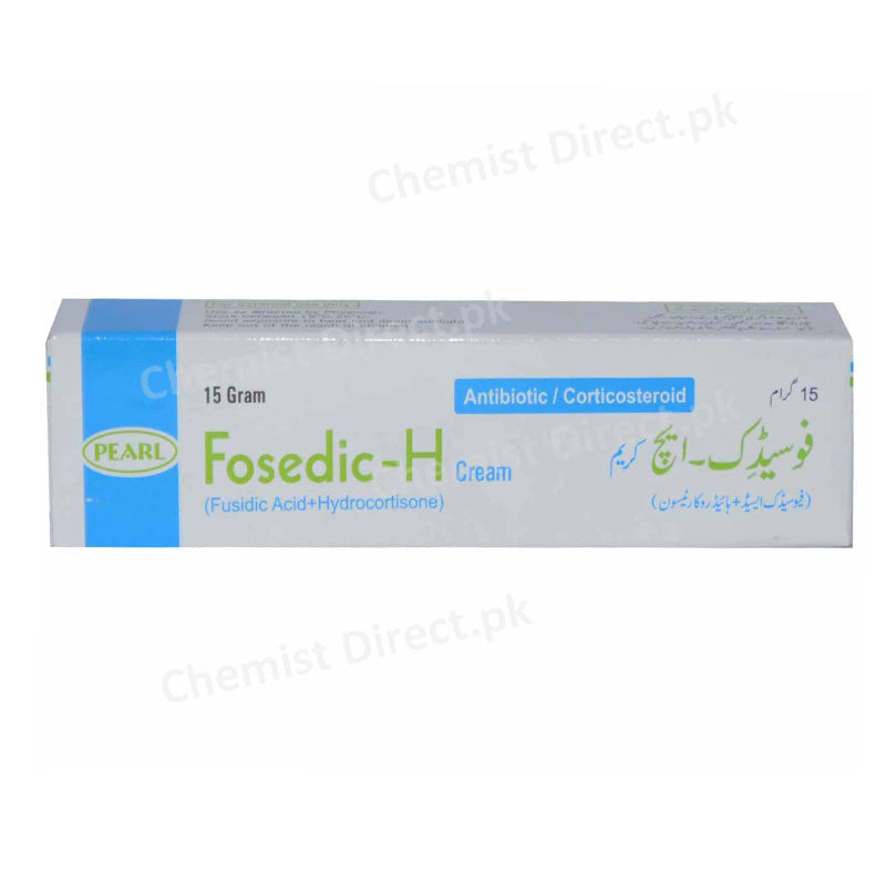 Fosedic-H 15Gram Cream Fusidic Acid, Hydrocortisone Anti-Bacterial Pearl Pharmaceuticals