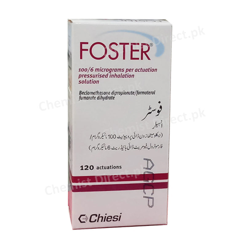 Foster Inhalation Solution 100mcg/6mcg B2 Stimulant + corticosteroids Chiesi Pharmaceuticals Beclomethasone Dipropionate 100mcg, Formoterol 6mcg