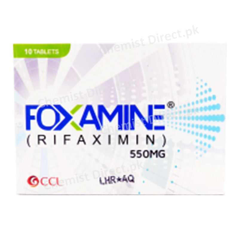 Foxamine 550mg Tablet CCL Pharmaceuticals Inflammatory Bowel Disease Rifaximin