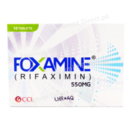 Foxamine 550mg Tablet CCL Pharmaceuticals Inflammatory Bowel Disease Rifaximin