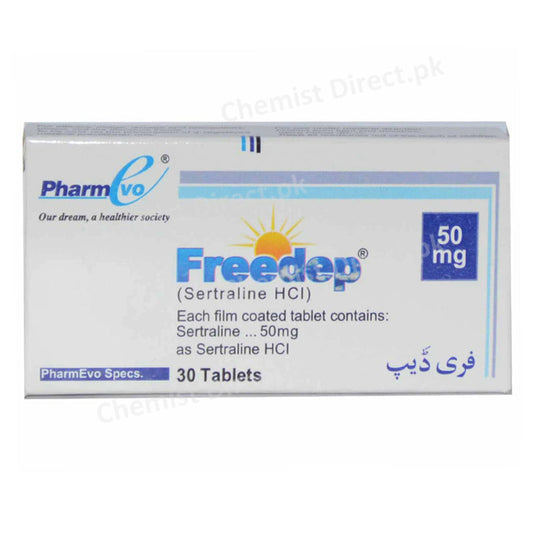 Freedep 50mg Tablet Pharmvo Pharma Anti-Depressant Sertraline