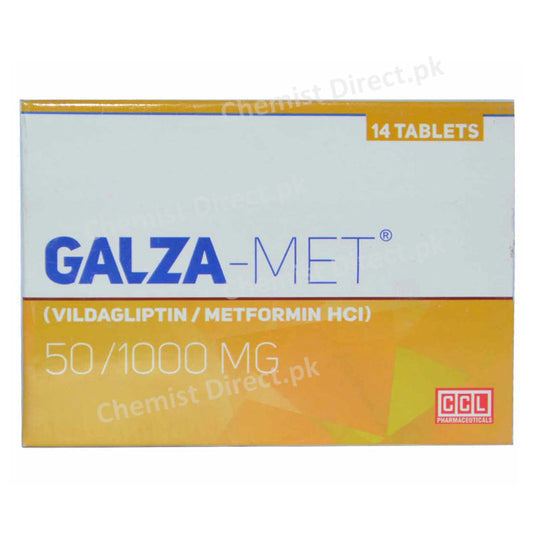 Galza-Met 50/1000mg Tablet CCL pharma Vildagliptin+Metformin HCL