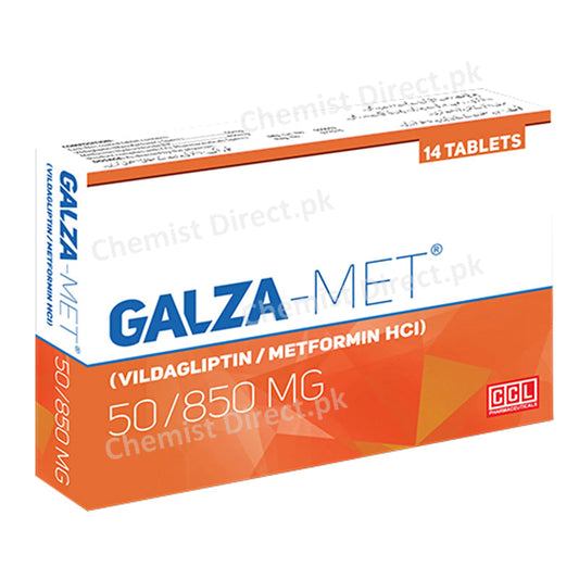 Galza-Met 50/850mg Tablet CCL pharma Vildagliptin+Metformin HCL