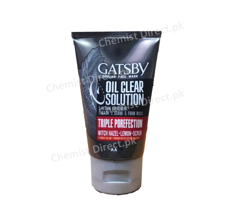 Gatsby Face Wash Oil Clear Solution Triple Porefection Witch Hazel + Lemon Scrub 100Ml Japan Face