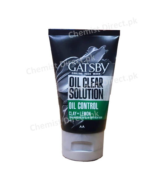 Gatsby Oil Clear Solution Control Clay + Lemon Cooling Face Wash 100G Face Wash