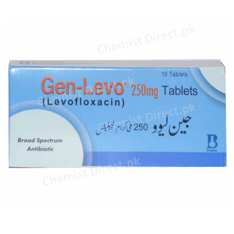 Gen Levo 250mg Tab Tablet Brookes Pharmaceutical Labs  Pakistan Ltd Quinolones Anti Bacterial Levofloxacin