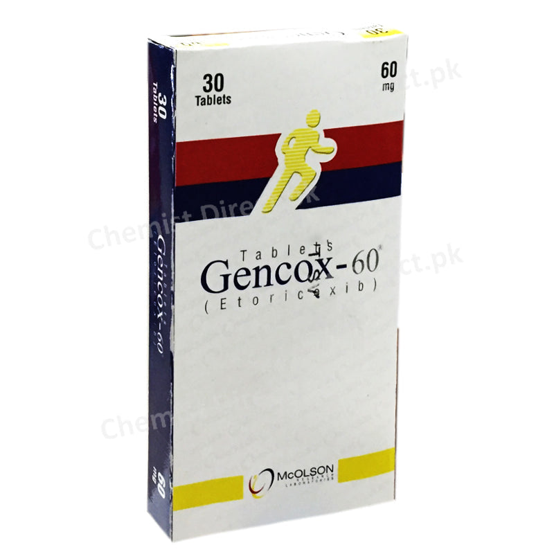 Gencox 60mg Tablet Mcolson Research Laboratories Etoriooxib