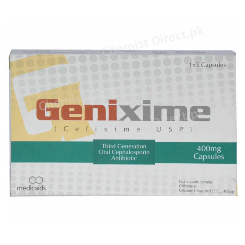 Genixime 400mg Cap Capsule Medicaids Cephalosporin Antibiotic Cefixime