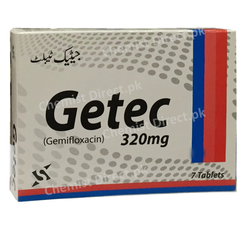 Getec 320mg tablets Tab Sante pharma Quinolone Anti bacterial Gemifloxacin