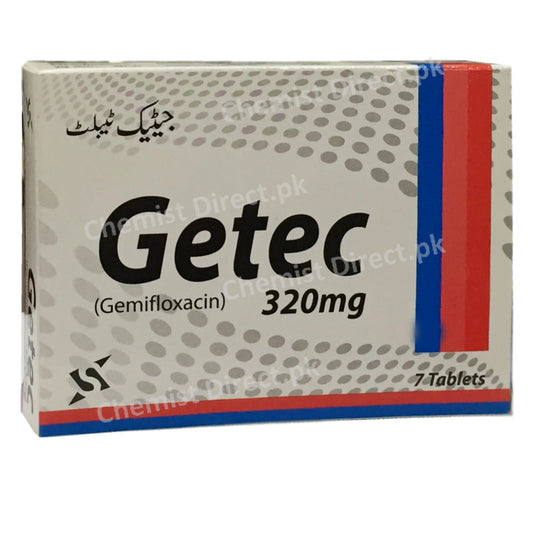 Getec 320mg tablets Tab Sante pharma Quinolone Anti bacterial Gemifloxacin