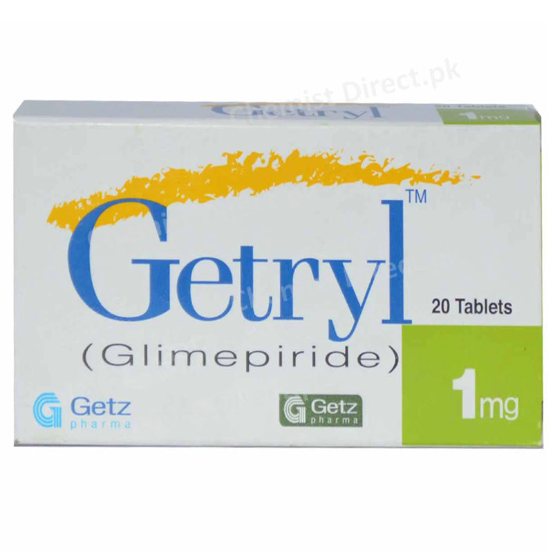 Getryl 1mg Tablet Glimepiride Oral Hypoglycemic Getz Pharma