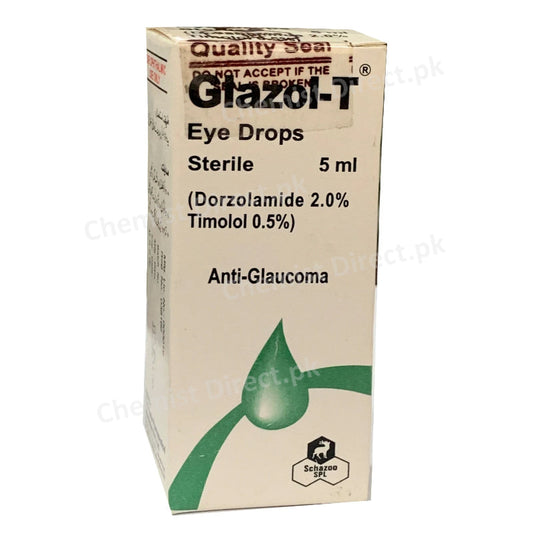 Glazole-T Eye Drop Anti-Glaucoma Dorzolamide Hcl 2.0%, Timolol Maleate 0.5% Schazoo pharma