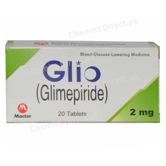 Glio 2mg Tablet Glimepiride Macter International Oral Hypoglycemic