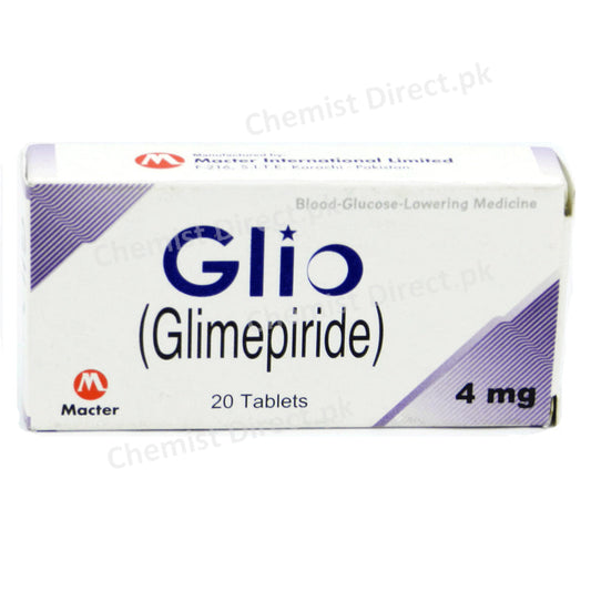 Glio Tablet 4mg Oral Hypoglycemic Glimepiride Macter International