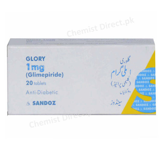 Glory 1mg Tab Tablet Novartis Pharma Pakistan Ltd Oral Hypo glycemic Glimepiride