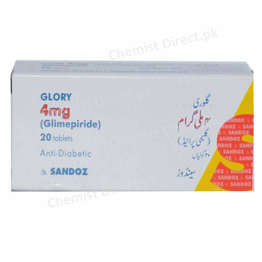 Glory 4mg Tab Tablet Novartis Pharma Pakistan Ltd Oral Hypoglycemic Glimepiride