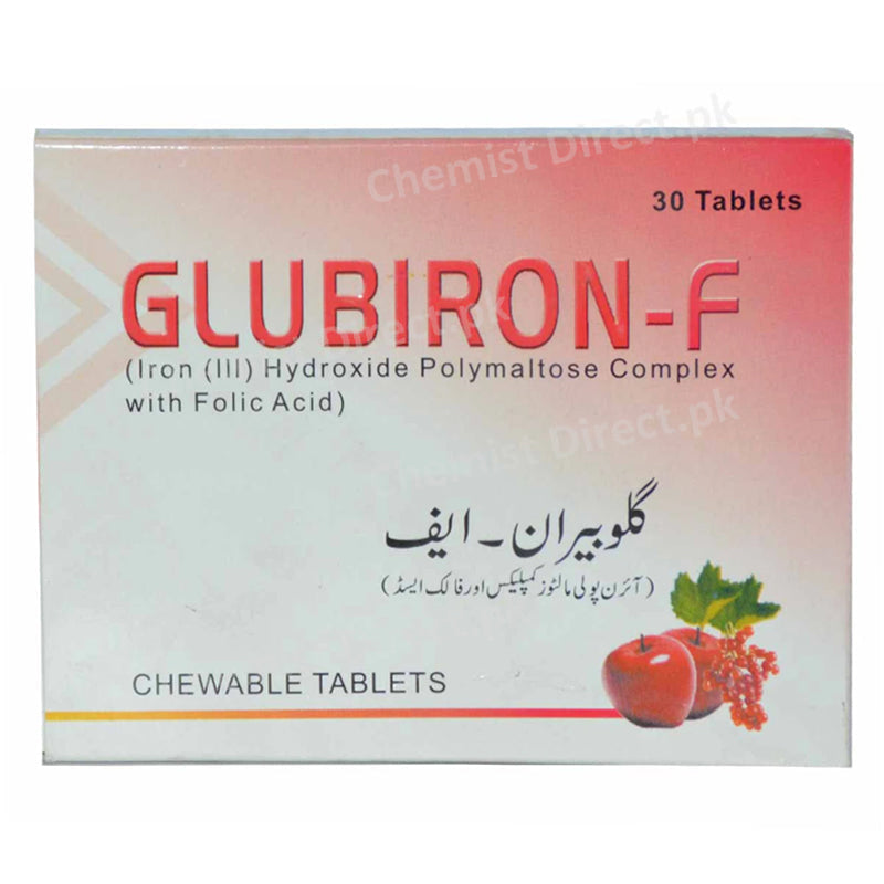 Glubiron F Tab Tablet Munawar Pharma Pvt Ltd Anti Anemic Iron Polymaltose Complex 100mg Tab Iron Polymaltose Complex 100mg With Folic Acid
