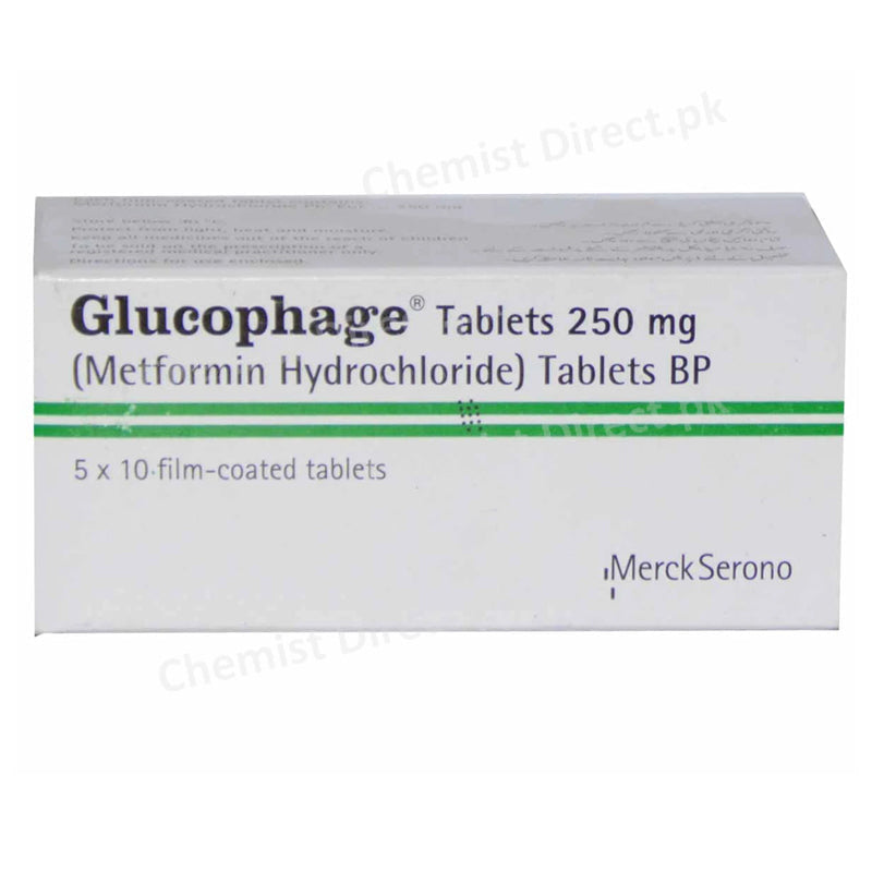 Glucophage 250mg Tablet Martin Dow Pharmaceuticals Oral Hypoglycemic Metformin Hydrochloride