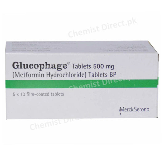 Glucophage 500mg Tablet Martin Dow Pharmaceuticals Oral Hypoglycemic Metformin Hydrochloride