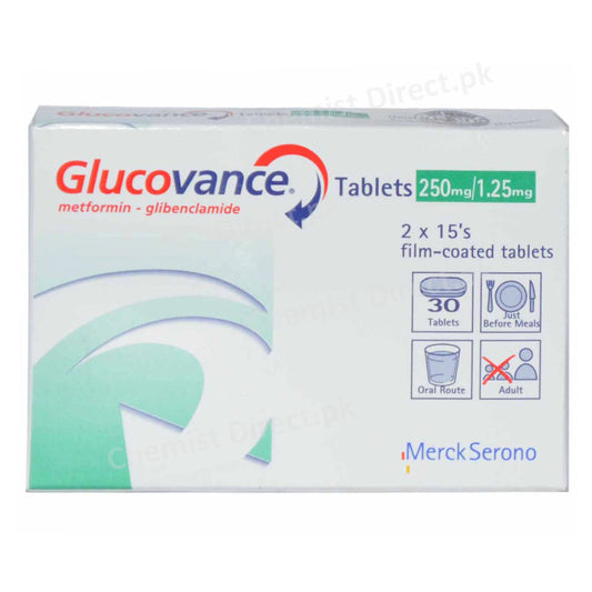 Glucovance-250mg 1.25mg Tablet Martin Dow Pharmaceuticals Oral Hypoglycemic Glibenclamide Metformin
