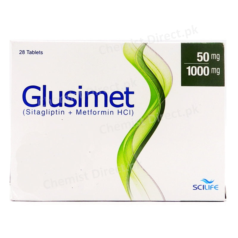 Glusimet 50/1000mg Tablet Scilife Pharma Oral Hypoglycemic Sitagliptin Metformin