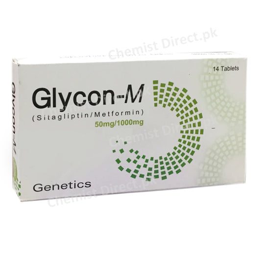     Glycon M 50 1000mg Tablet Genetics Health Care Pvt Ltd Oral Hypoglycemic Sitagliptin Metformin