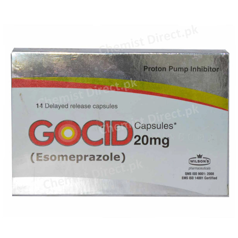 Gocid 20mg Capsule Anti-Ulcerant Esomeprazole Wilsons Pharmaceuticals