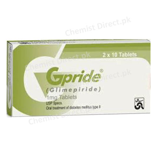 Gpride 1mg Tab Tablet Sami Pharmaceuticals Oral Hypoglycemic Glimepiride