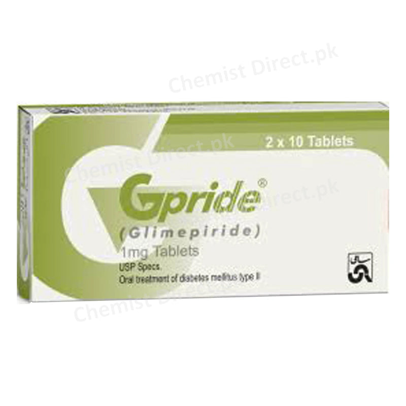 Gpride 1mg Tab Tablet Sami Pharmaceuticals Oral Hypoglycemic Glimepiride