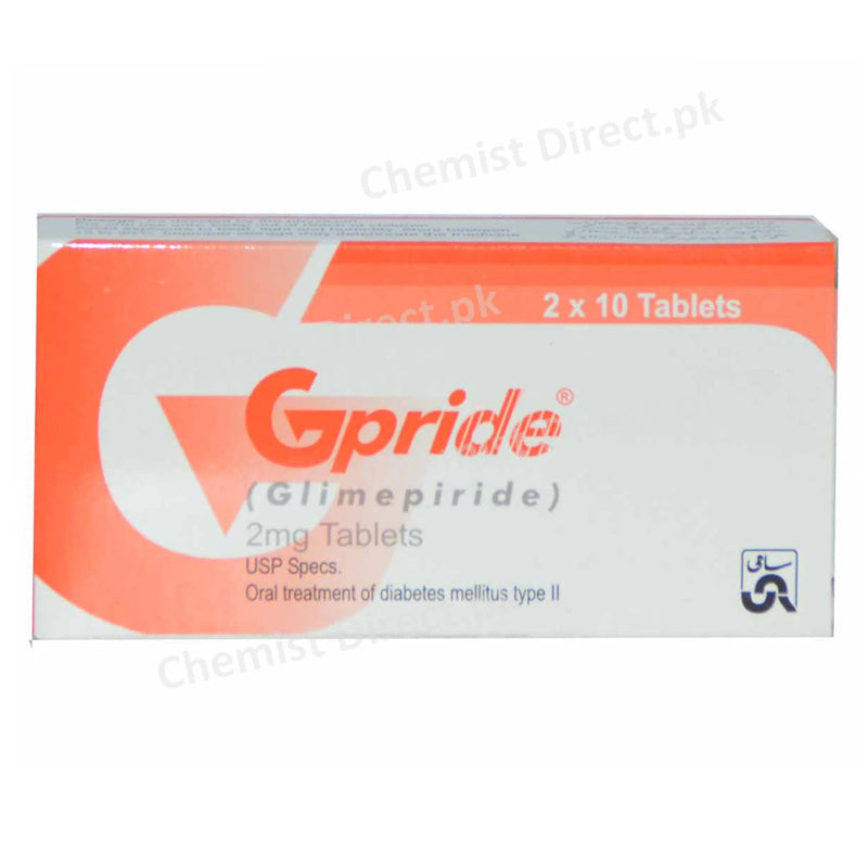     Gpride 2mg Tab Tablet Sami Pharmaceuticals Oral Hypoglycemic Glimepiride