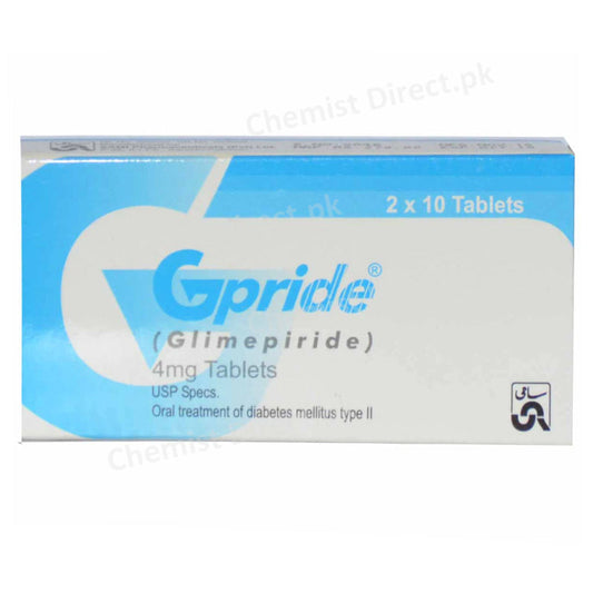 Gpride 4mg Tab Tablet Sami Pharmaceuticals Oral Hypoglycemic Glimepiride.